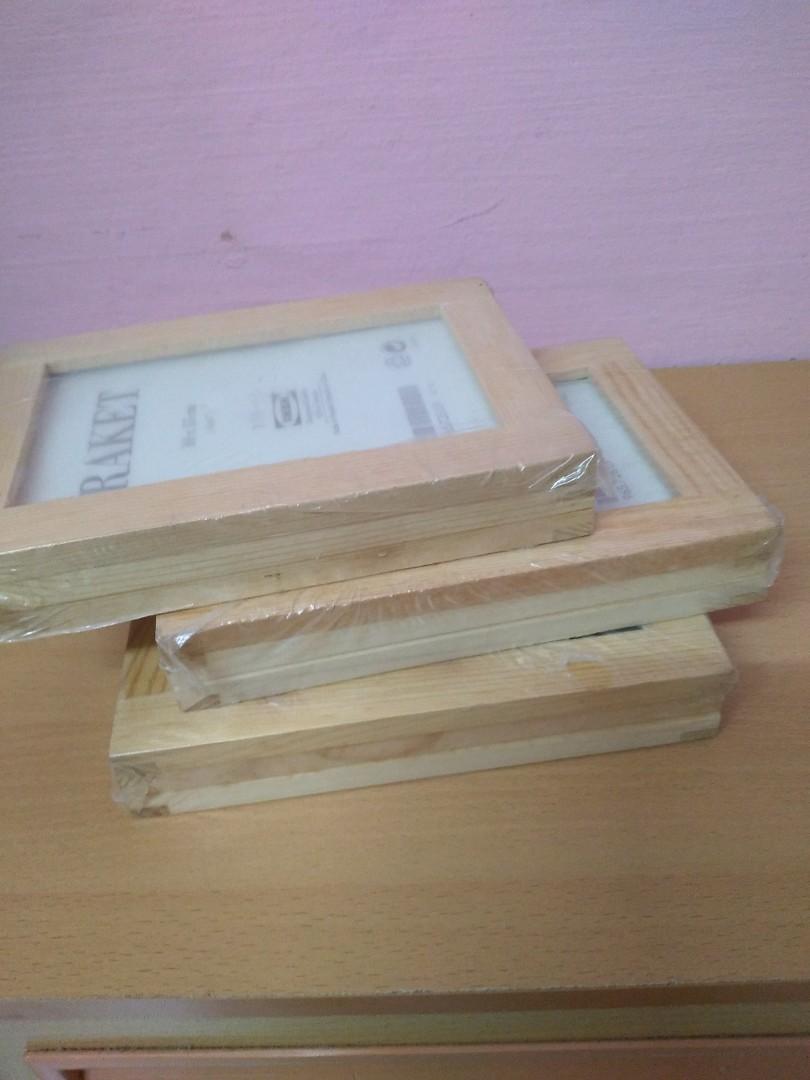 IKEA Raket Wooden Picture Frame (1 set x 3 frames), Furniture & Home