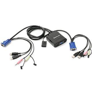 IOGEAR 2 Port USB Cable KVM Switch with Audio and Mic