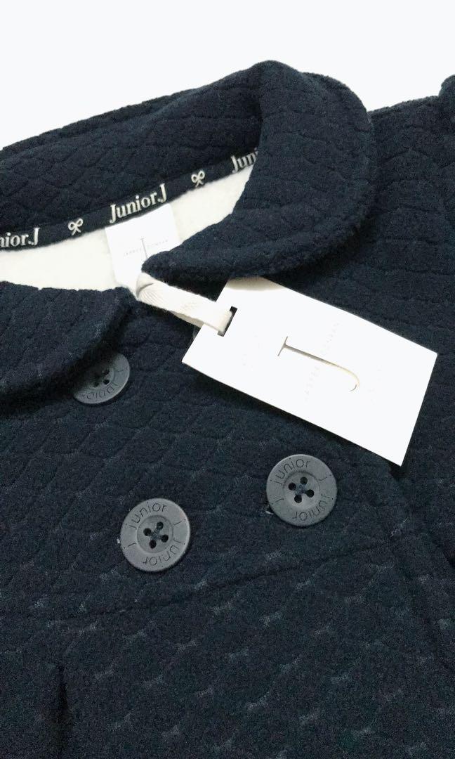 Jasper Conran Junior J Navy Blue Quilted Fleence Coat