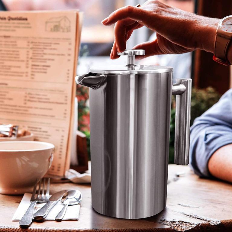 Kichly French Press Coffee Maker 1 Litre (32oz) Double Wall 100