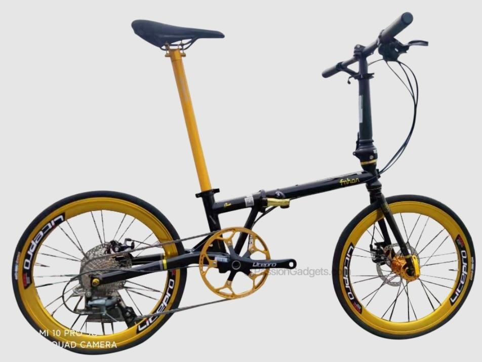 Latest 20inch Disc Brake + Hydraulic Brake Black Gold Fnhon Gust 20
