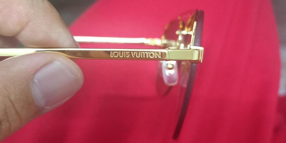 Louis Vuitton Clockwise Pilot Sunglasses Rimless Z1020E Gold Monogram Men  japan