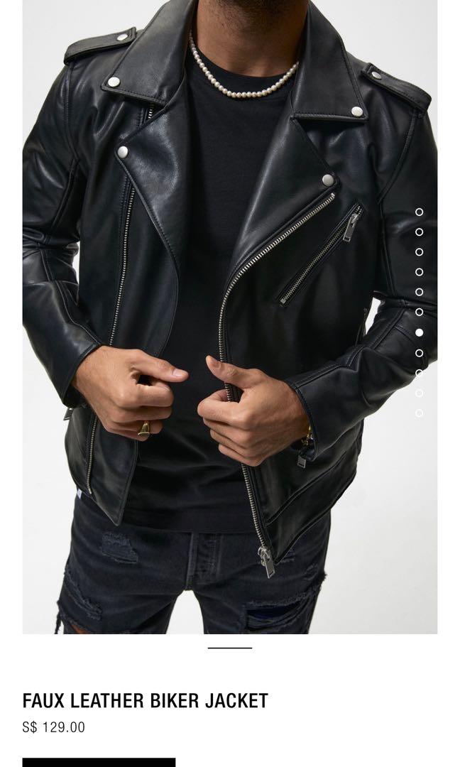 Mens Faux Leather Biker Jacket Sale Online | bellvalefarms.com