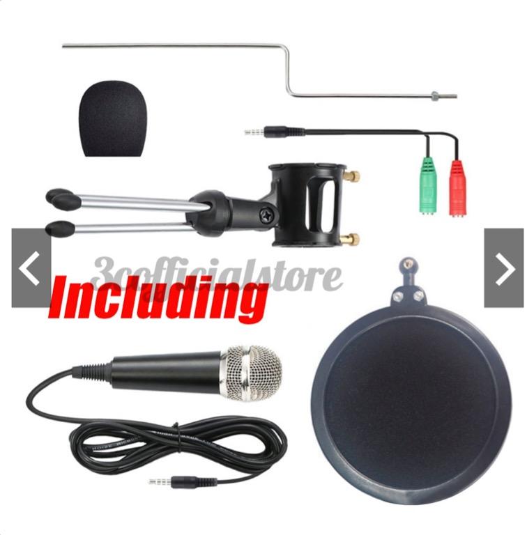 Microphone with Condenser compatible for Mobile, Laptop, PC, Tablet (Category: Microphones) located in Quezon City. Submitted by ilablue (Listing ID 1143105414, Image 3). Description: Microphone with Condenser compatible for Mobile, Laptop, PC, Tablet 270 degrees adjustable microphone stand/holder Brand new No flaws Works perfectly fine RFS: Bought here from shopee but bought the wrong variation hence, selling the item.