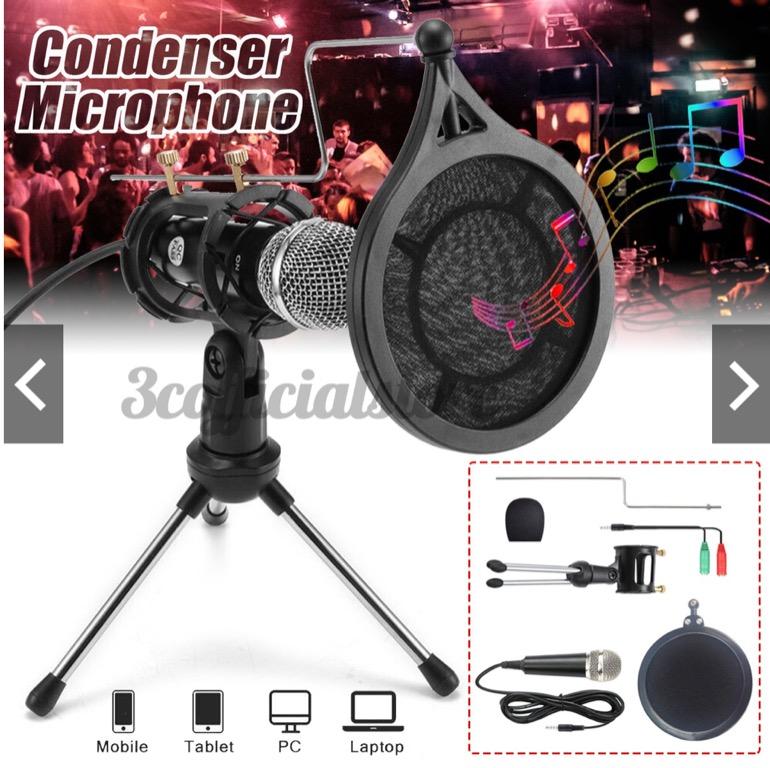 Microphone with Condenser compatible for Mobile, Laptop, PC, Tablet (Category: Microphones) located in Quezon City. Submitted by ilablue (Listing ID 1143105414, Image 1). Description: Microphone with Condenser compatible for Mobile, Laptop, PC, Tablet 270 degrees adjustable microphone stand/holder Brand new No flaws Works perfectly fine RFS: Bought here from shopee but bought the wrong variation hence, selling the item.