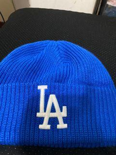 MLB針織毛帽 LA帽子 寶藍色