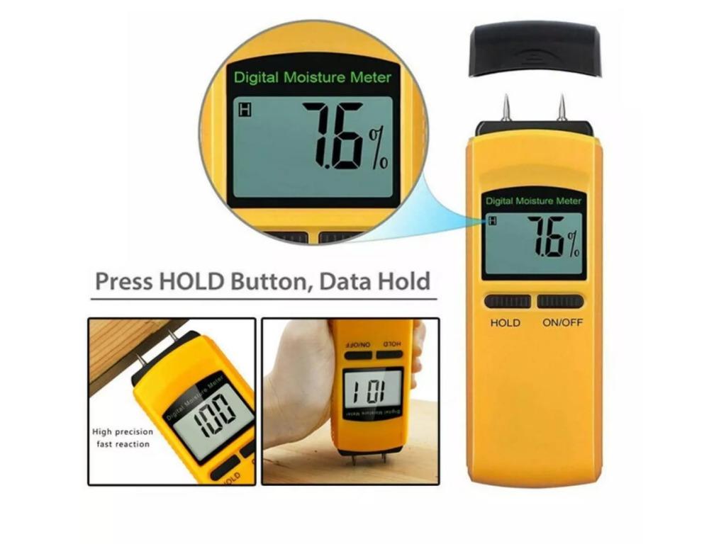 Moisture Meter 4 Pin Digital Moisture Meter Damp Detector Humidity
