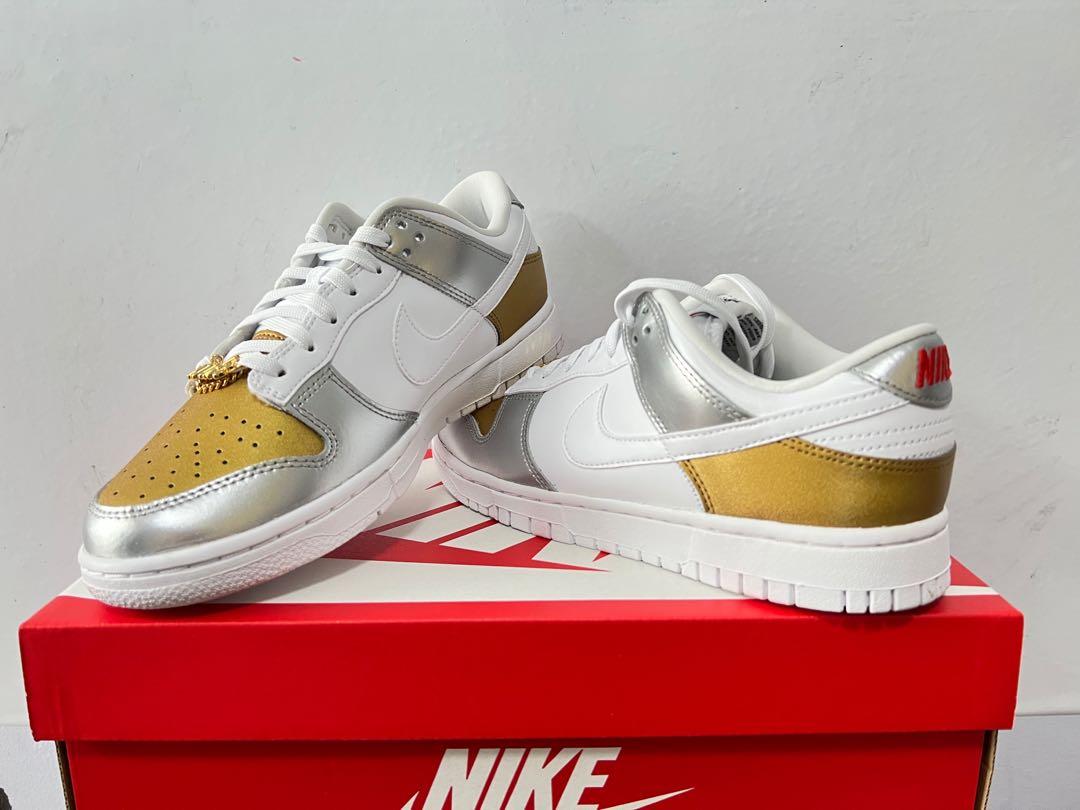 Gold and hot sale silver nikes