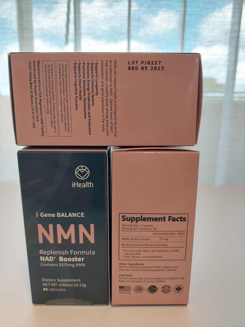 NMN iHEALTH NAD+ BOOSTER Contains 3375mg NMN per bottle, Health & Nutrition, Health