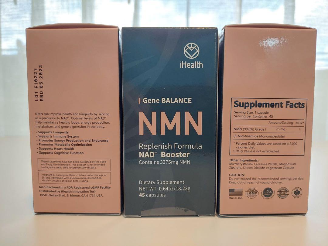 NMN iHEALTH NAD+ BOOSTER Contains 3375mg NMN per bottle, Health & Nutrition, Health