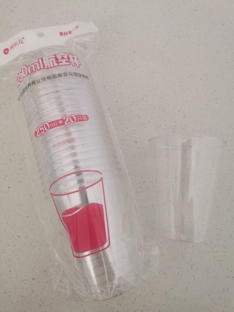 250ml Reusable Solid Thick plastic cups (Category: Coffee & Tea Tableware) located in Singapore. Submitted by m_chua (Listing ID 1143123776, Image 1). Description: 250ml Reusable solid thick plastic cups used on airplane suitable for making desserts 20 pieces for $10 PM for more photo or video self collection at BP only..