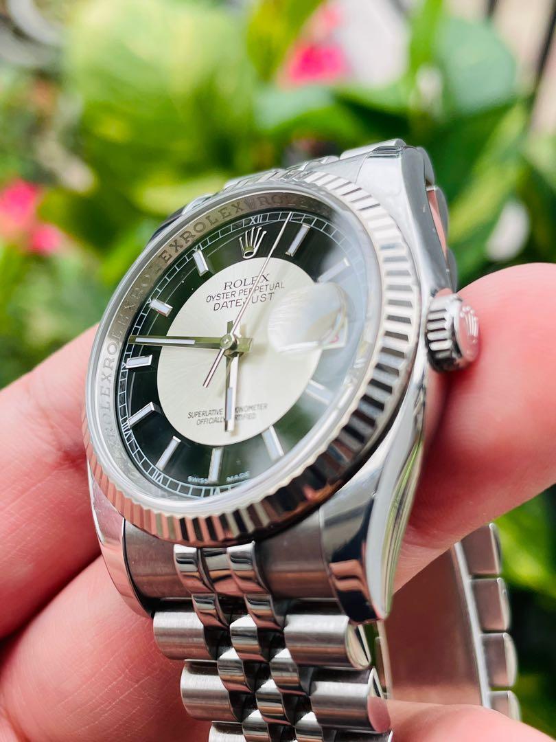 Rolex datejust silver tuxedo dial shop