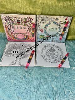 Secret Garden Adult Colorings Book w/Crayons Size