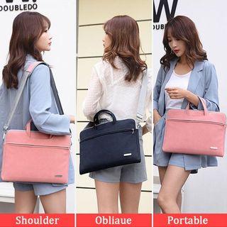 Shockproof 13.3 14 15.6 inches Waterproof Matt PU Leather Laptop Bag Laptop Bag for Macbook Air 13 15 Female / Male Comp