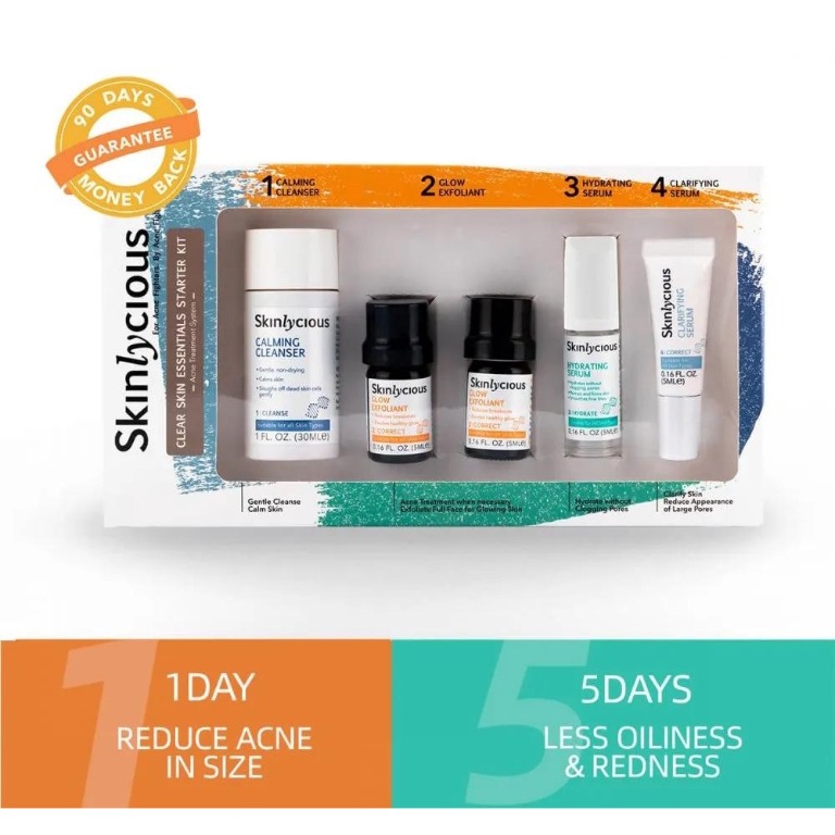 Skinlycious Clear Skin Essentials Starter Kit - Acne Skincare set - All ...