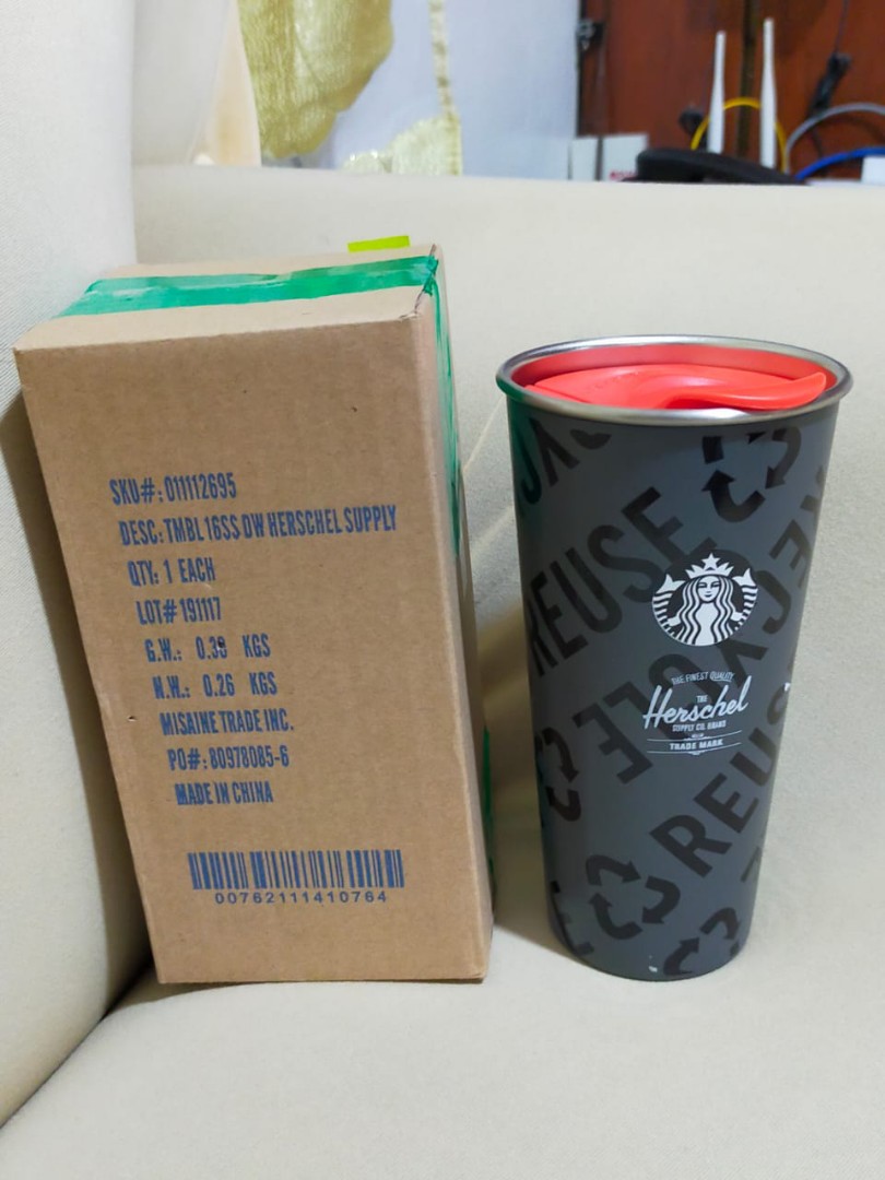 Starbucks x Herschel Metal Tumbler, Furniture & Home Living