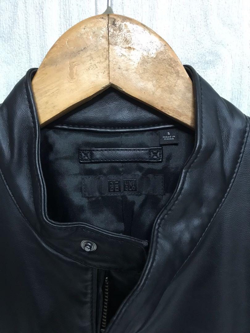 Uniqlo Biker Leather Jacket, Men's Fashion, Coats, Jackets and ...