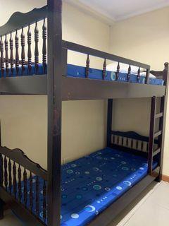 Wood Double Deck Bunk Beds with mattress