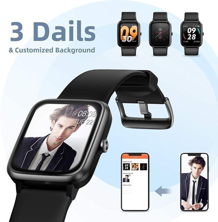 X4724 KUNGIX GPS Smart Watch Fitness Tracker with Heart Rate Sleep Monitor 5ATM Waterproof Smartwatch Sport Health Watch Activity tracker with Pedometer Stopwatch for Men Women for iPhone Android Mobi...