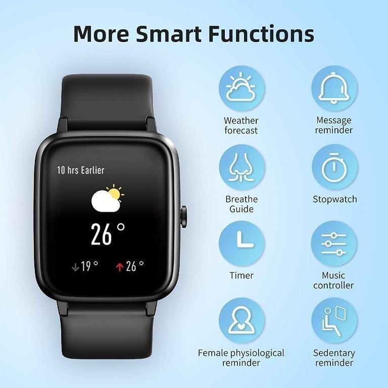 X4724 KUNGIX GPS Smart Watch Fitness Tracker with Heart Rate Sleep Monitor 5ATM Waterproof Smartwatch Sport Health Watch Activity tracker with Pedometer Stopwatch for Men Women for iPhone Android Mobi...