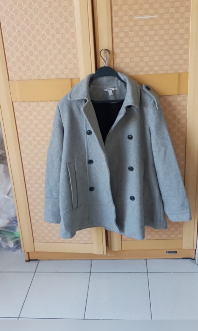 zara basic peacoat