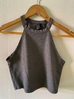 Zara gray halter crop top
