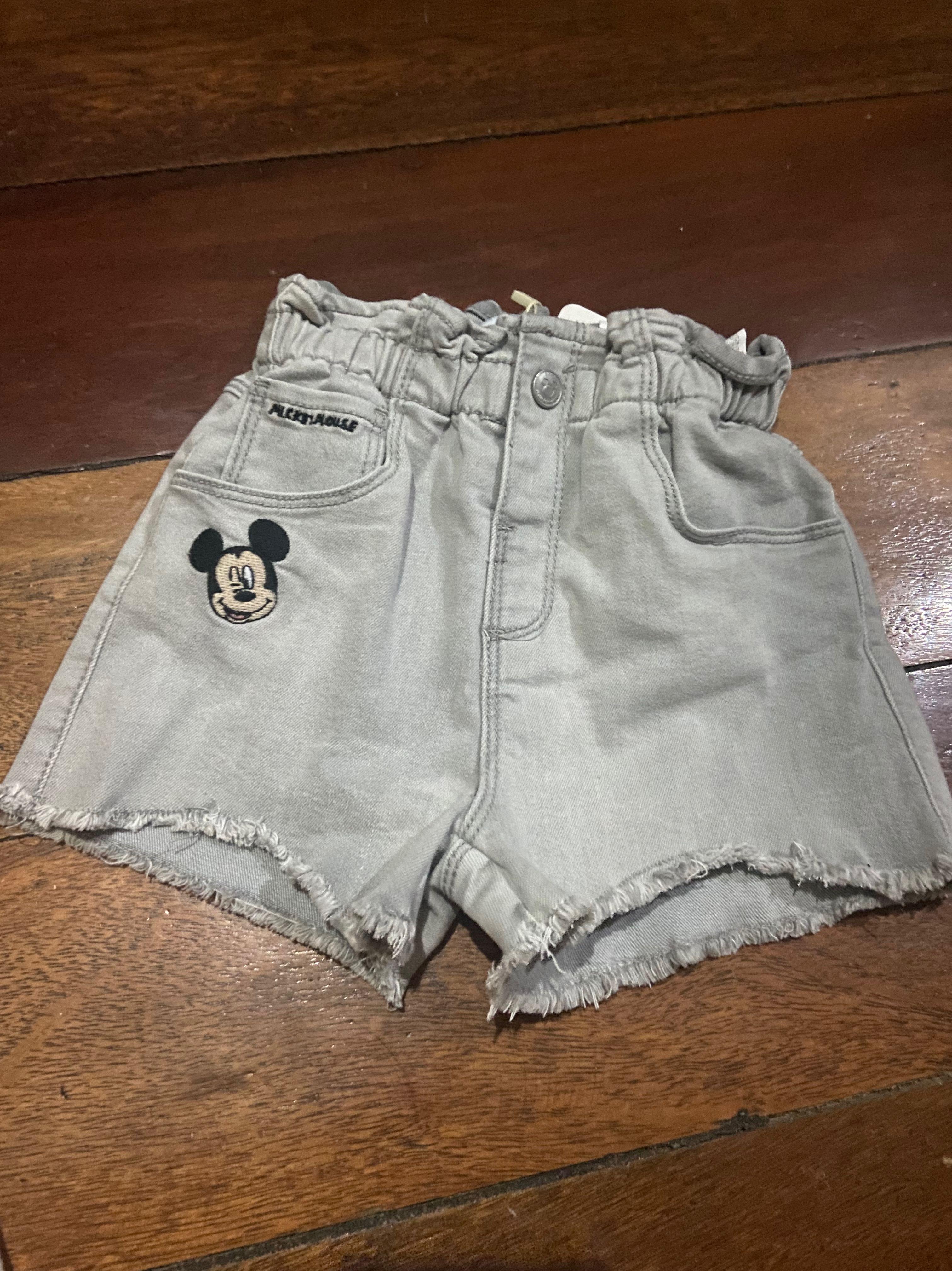 Mickey mouse denim shorts zara best sale