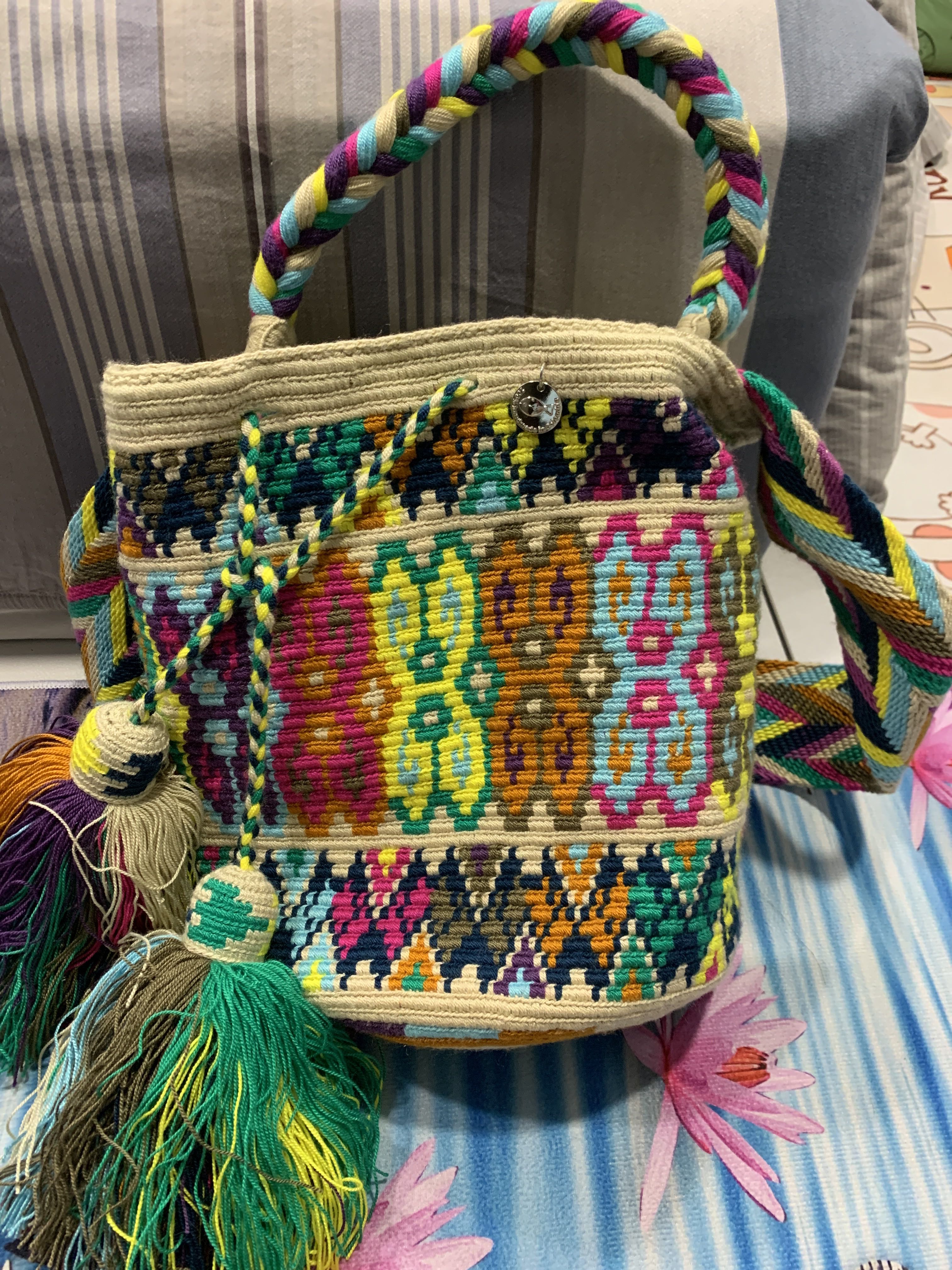 Handmade Wayuu bag unique bag handmade purse crossed body bag handmade mochila crochet bag