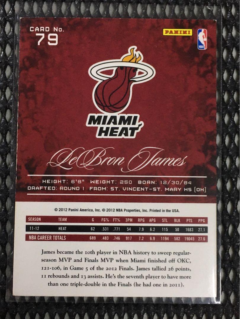 2012 Panini Prestige Lebron James #79 HOF (Category: Raw Singles) located in Quezon City. Submitted by chasinglegends (Listing ID 1143440471, Image 2). Description: 2012 Panini Prestige Lebron James #79 HOF - w/ small dings on 3 corners. Includes Plastic Sleeve & Top Loader Case✔️ .