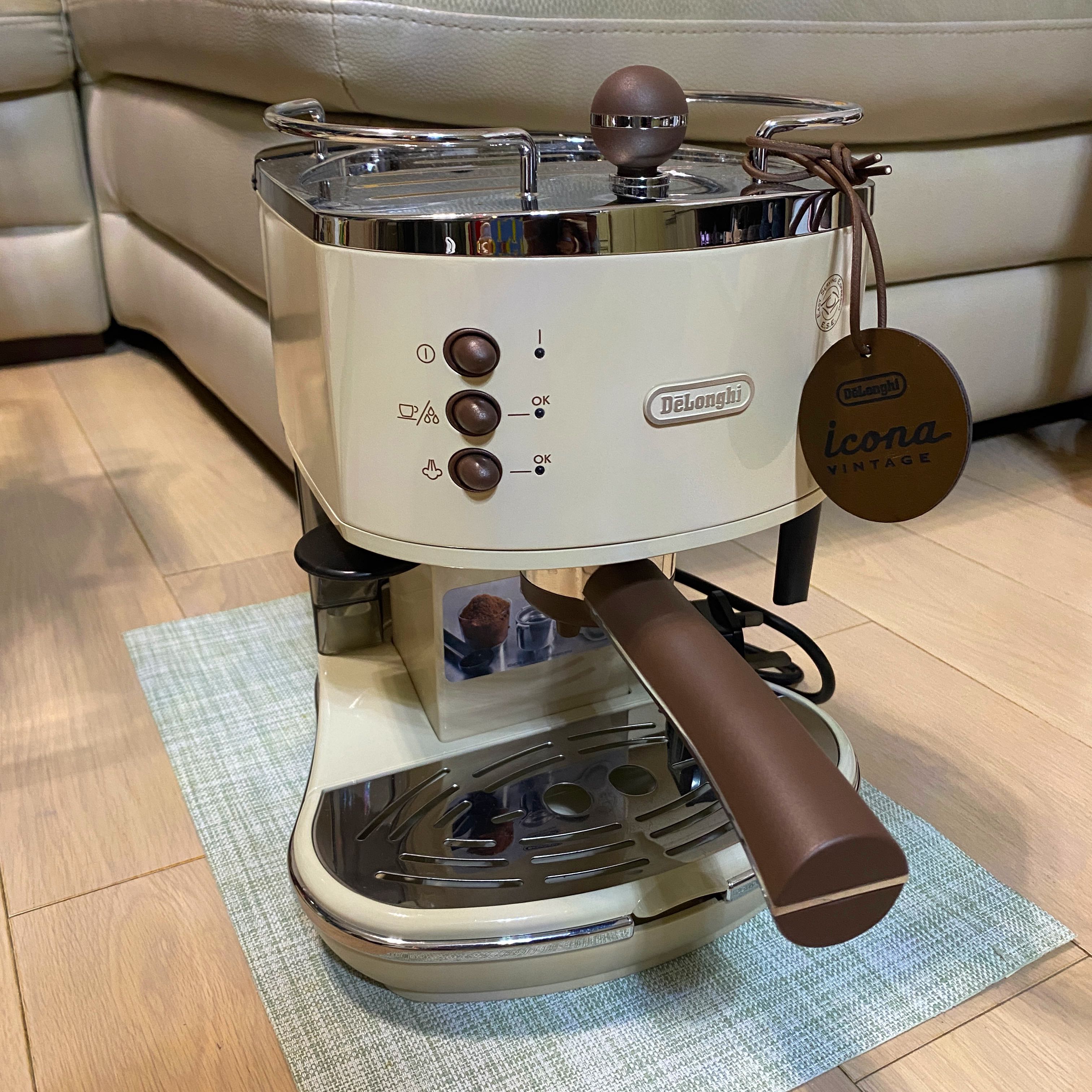 （9成極新）德龍 DeLonghi 半自動咖啡機 復古系列 Icona Vintage ECOV 311.BG, 家庭電器, 廚房電器