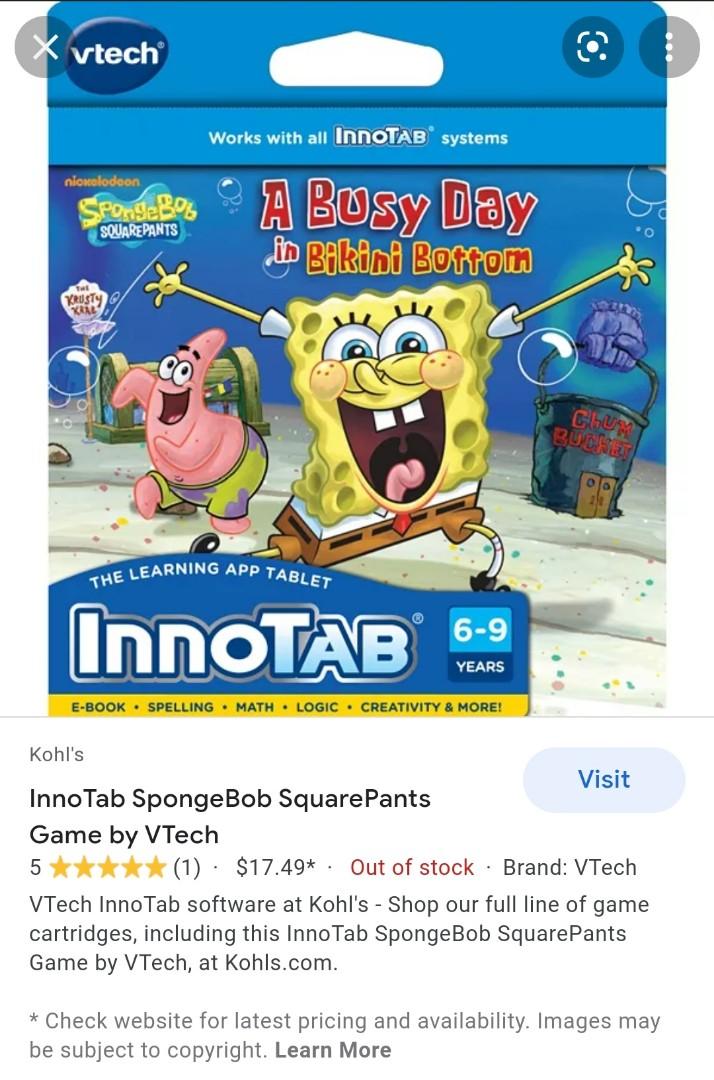 Prelove Innotab Cartridges SpongeBob SquarePants