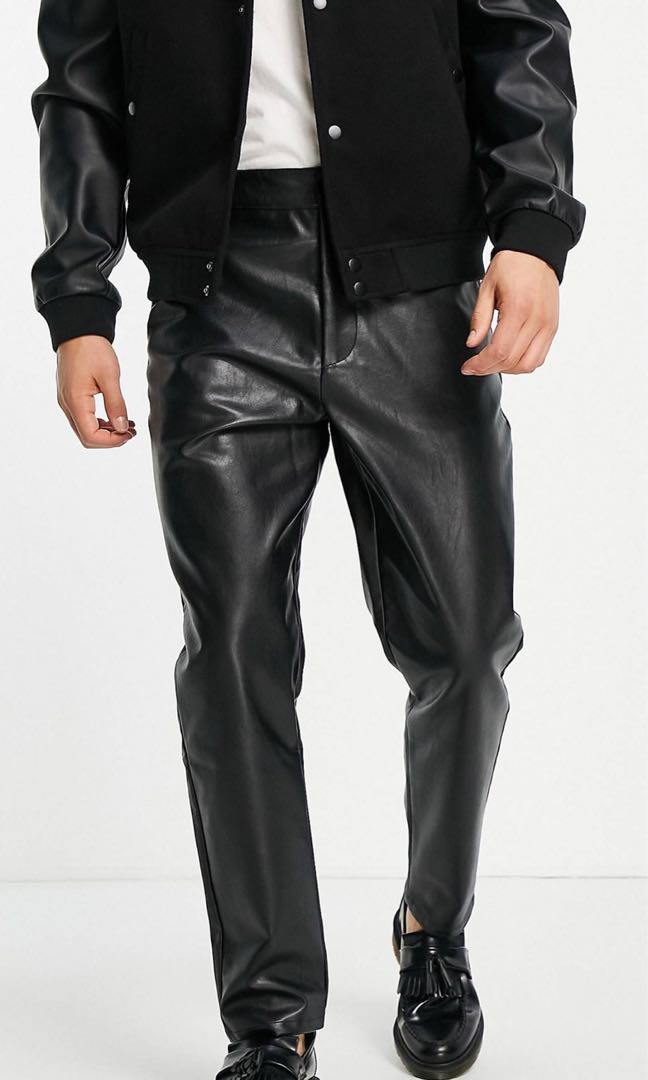 Asos leather pants mens sales