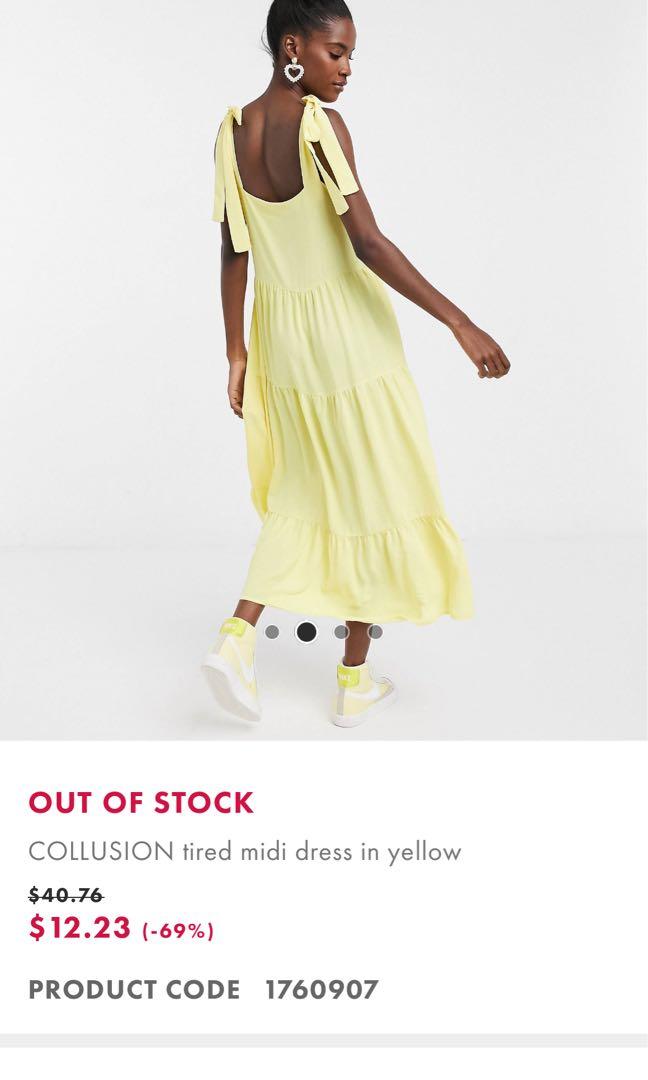 Asos yellow midi dress sales