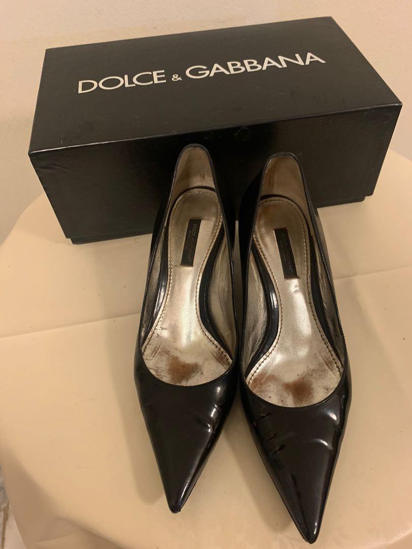 Authentic Dolce Gabbana black pointed kitten heel bought in