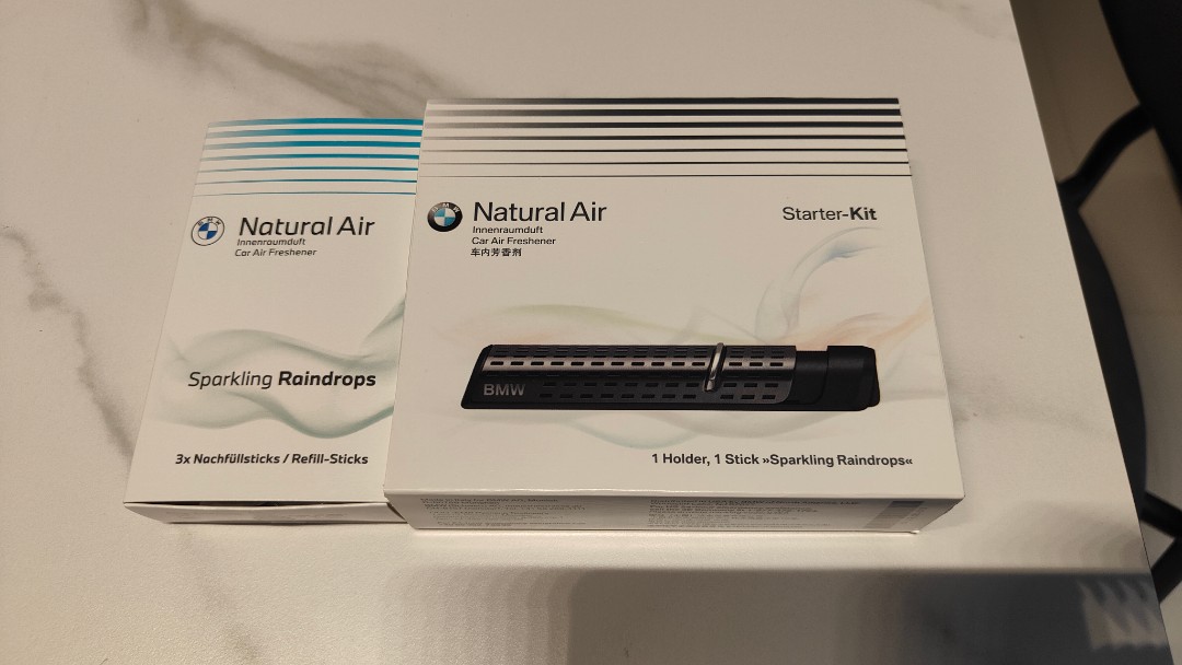 BMW original air freshener holder and 1+3 refill sticks, Car