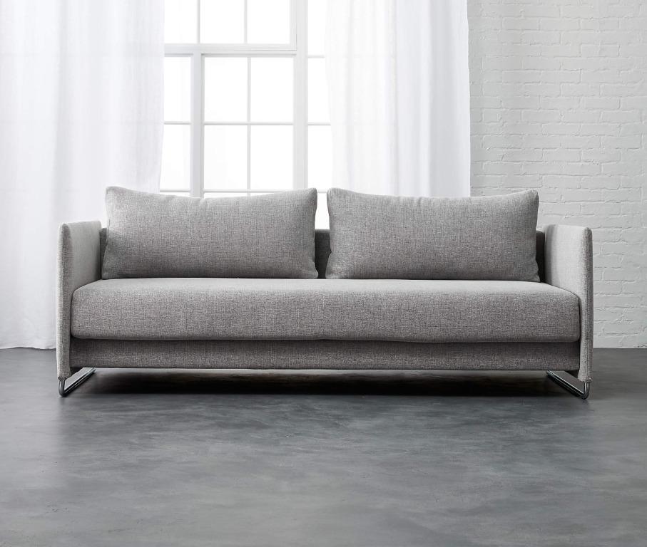 Cb2 Tandom Microgrid Grey Sleeper Sofa Furniture Home Living Sofas On Carou