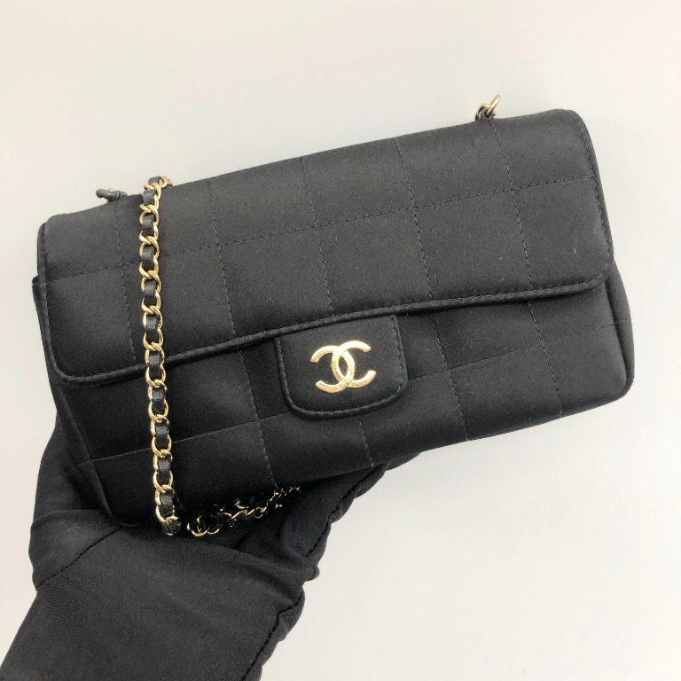 CHANEL CHOCOLATE BAR NO.13 SATIN CHAIN SHOULDER BAG 227002497, Luxury, Bags  & Wallets on Carousell