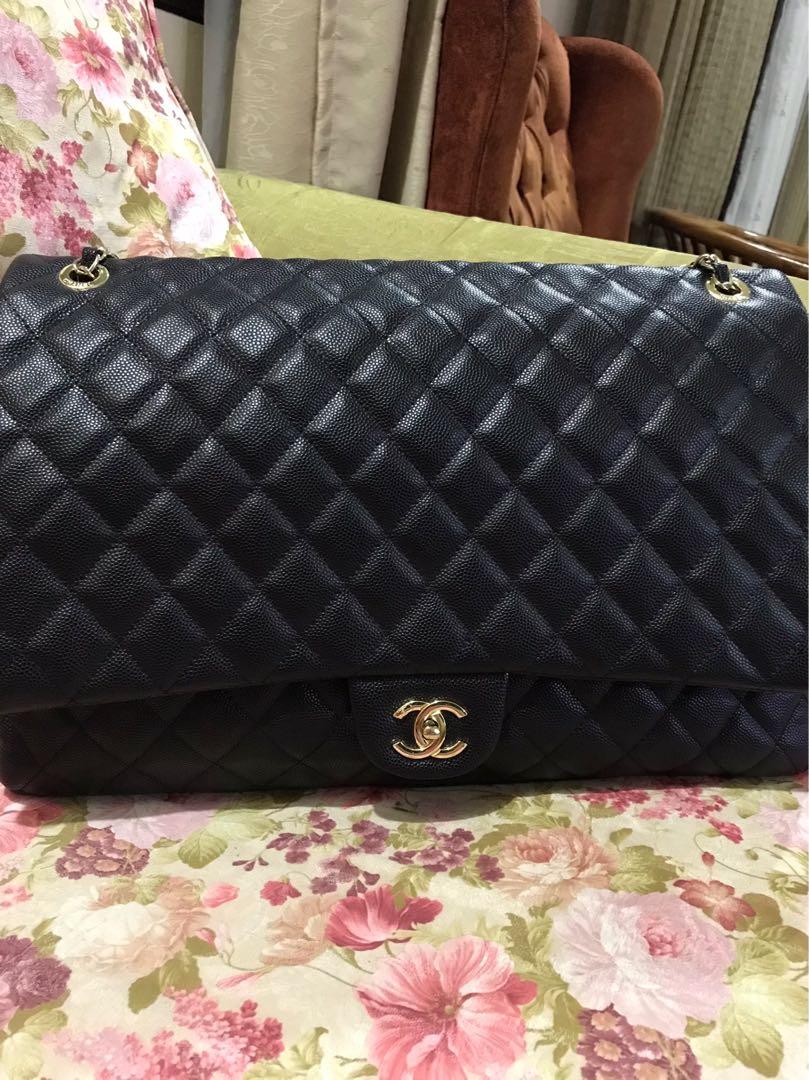 Chanel Leather Black Chain Flap Bag, Luxury, Bags & Wallets on Carousell