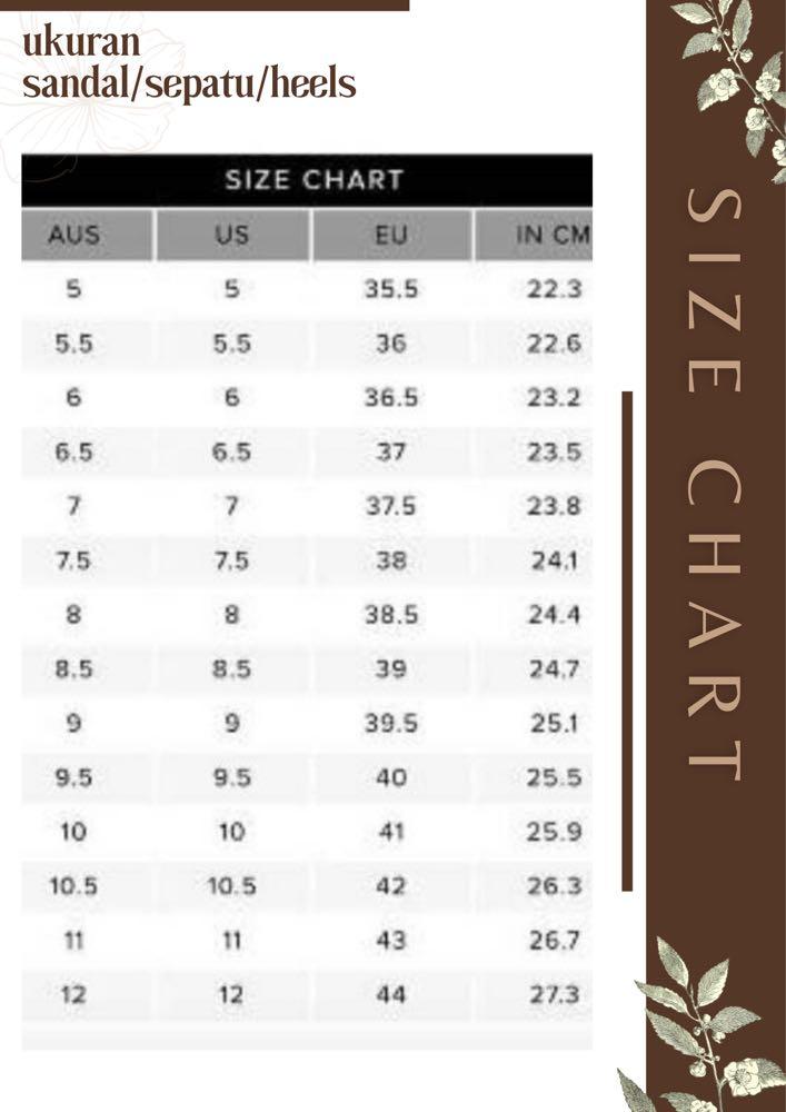 Charles and keith clearance shoes size chart
