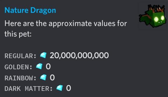 Nature Dragon Value - Pet Sim X Value List 