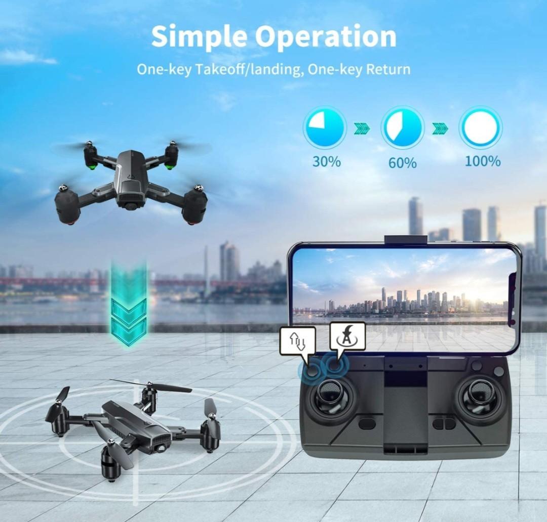 TECNOCK Drone with Camera for Kids - 1080P HD FPV Drones for Adults RC  Quadcopter with 2 Batteries Optical Flow Positioning Gravity Sensor One Key