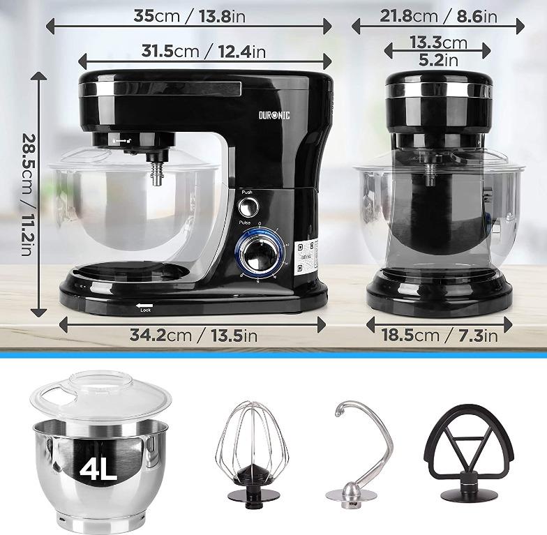 Duronic Stand Mixer SM104 Black Electric Kitchen Mixer 6x Speed