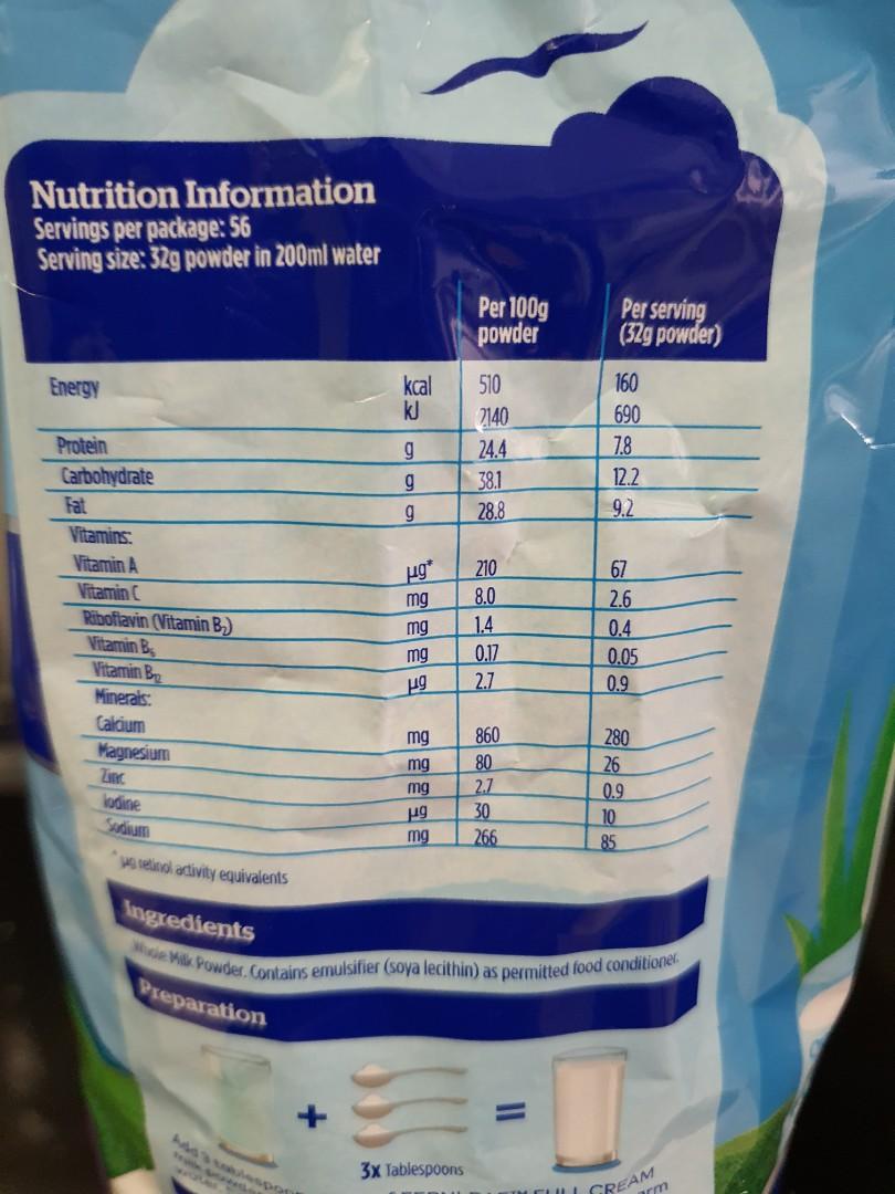 Fernleaf Full Cream Milk Powder 1.8kg, Food & Drinks ...