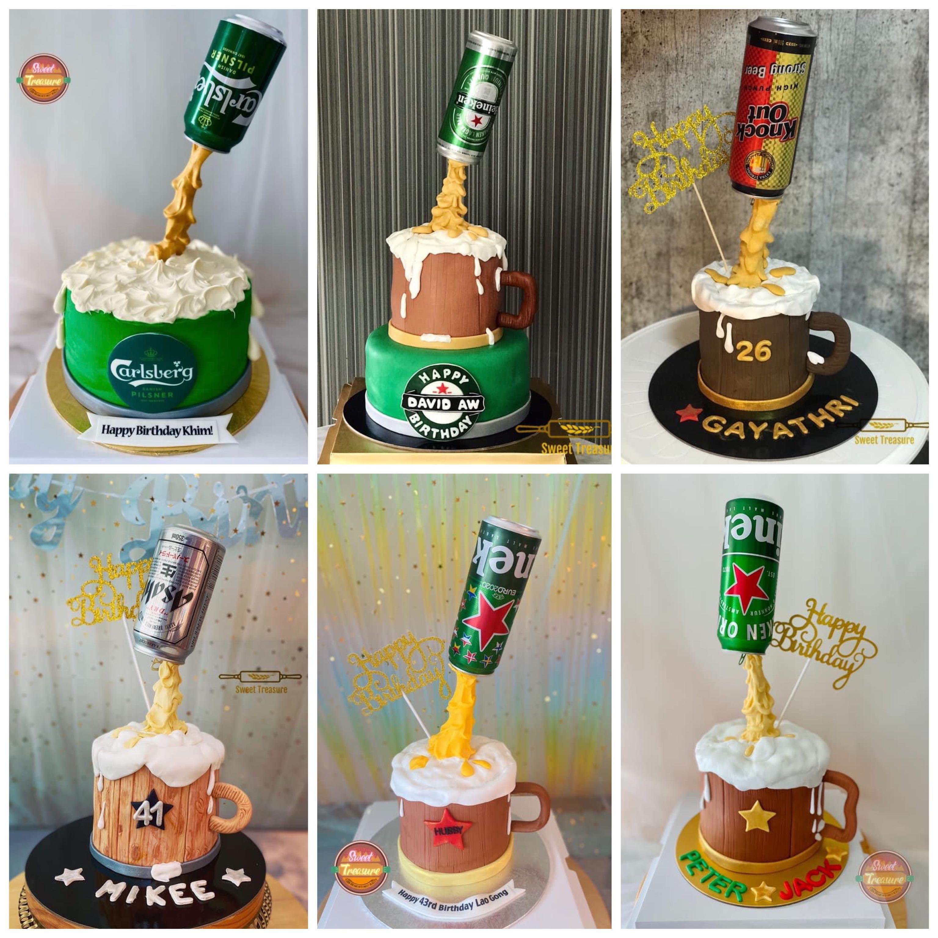 Beer Glass Bottle Birthday Cake Topper Any Name Cake Topper - Etsy