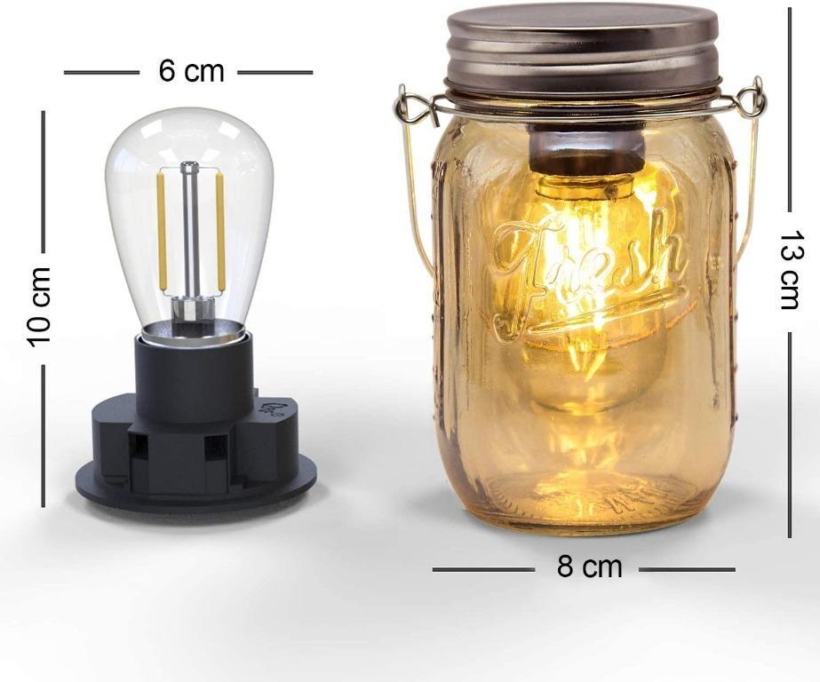 Mason Jar Lights Hanging,2 Pack Battery Operated Lamp Cordless