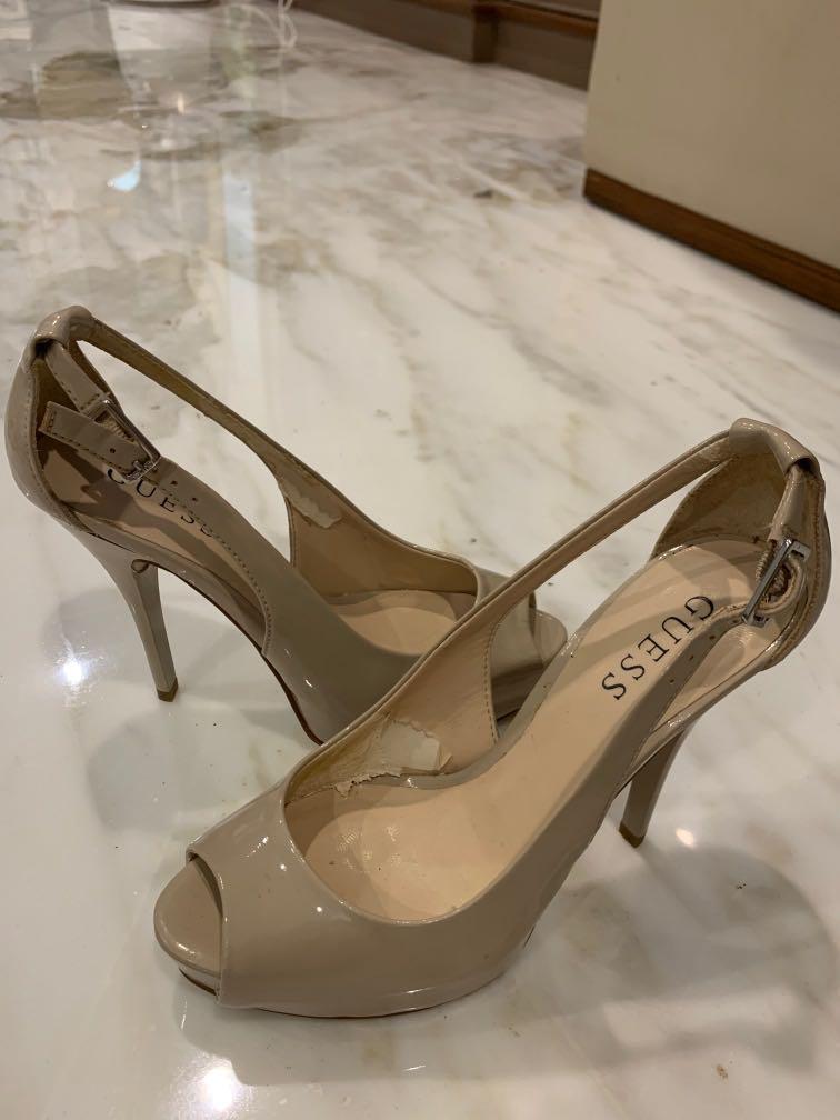 High Heels Nude Leather Guess 10cm 