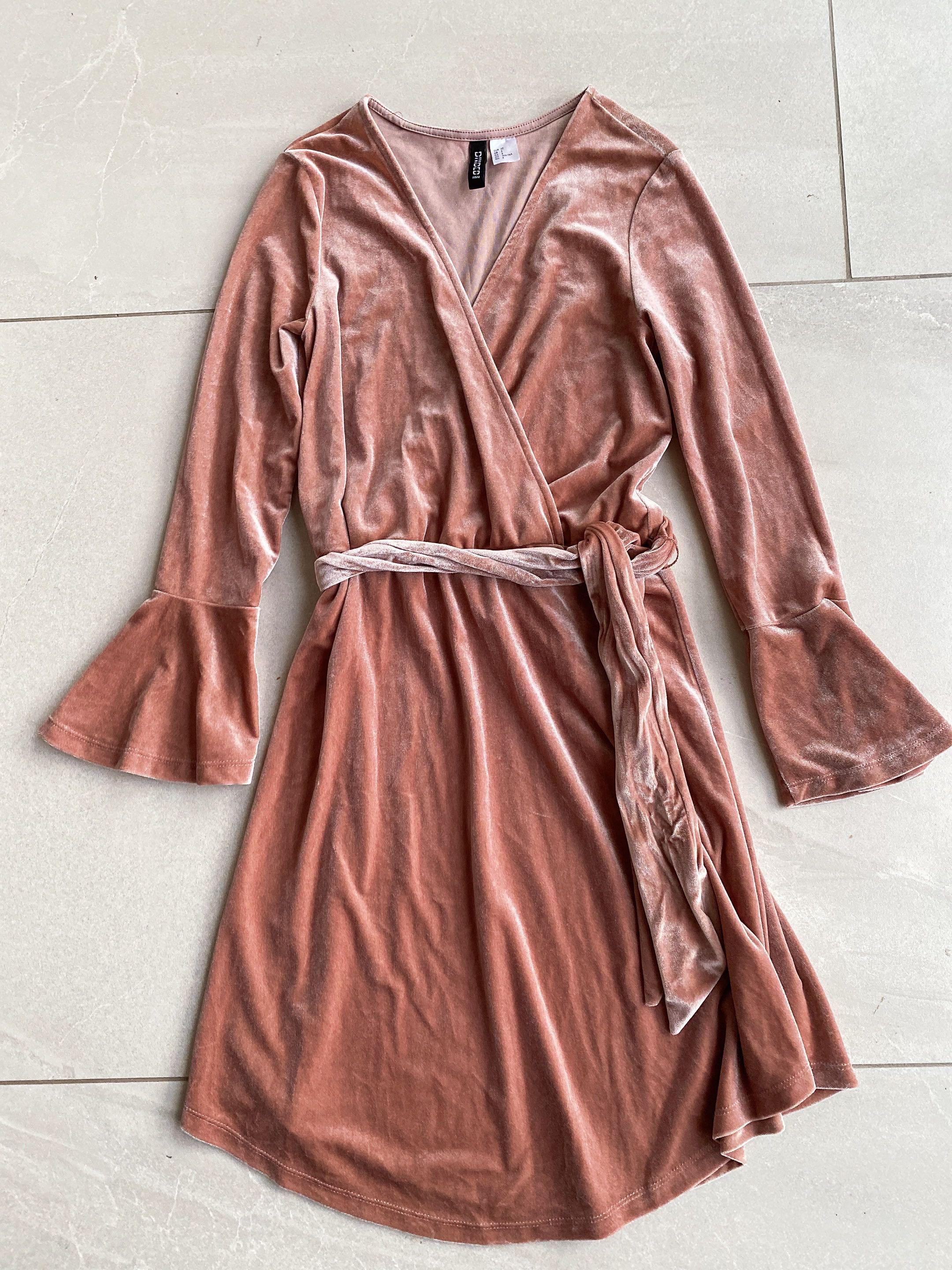 h&m pink velvet dress Dusty pink Velvet Dress for kids
