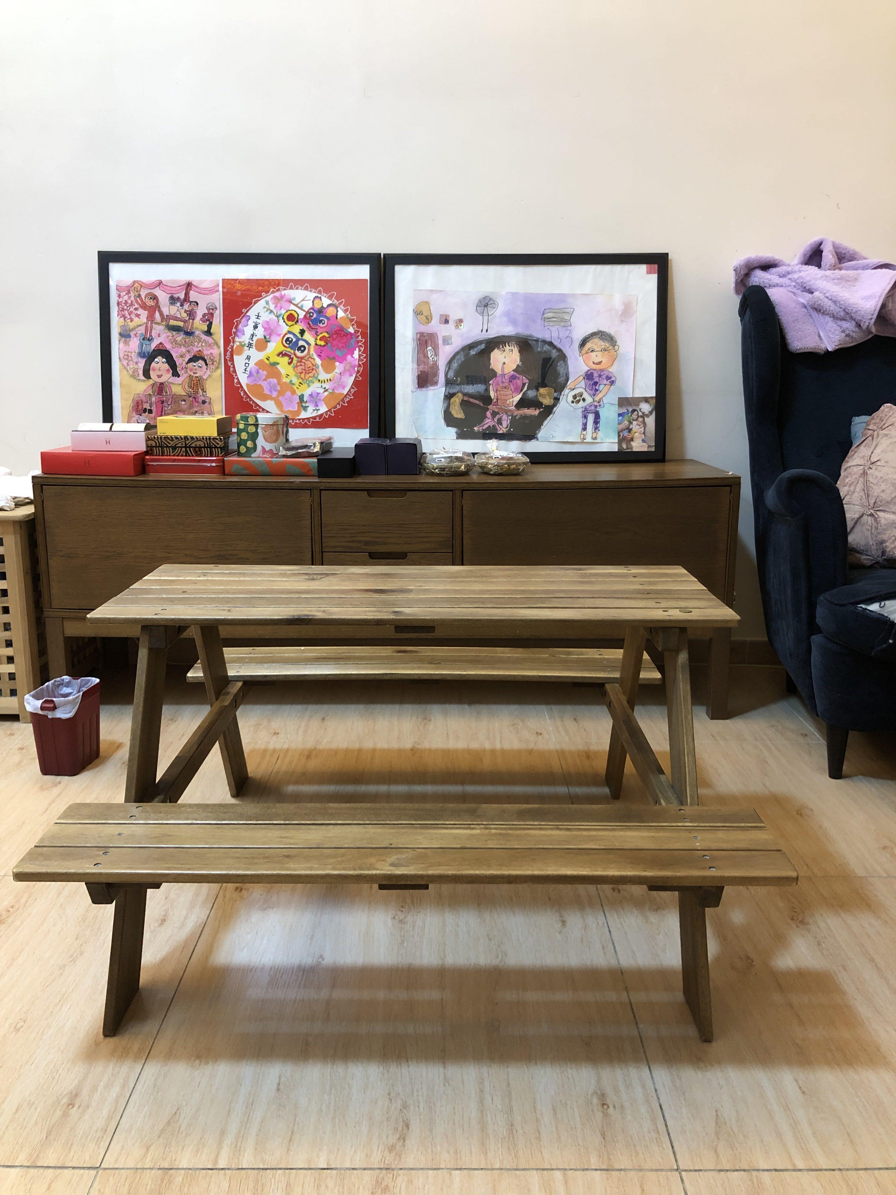 IKEA children picnic table, 傢俬＆家居, 戶外家具 Carousell