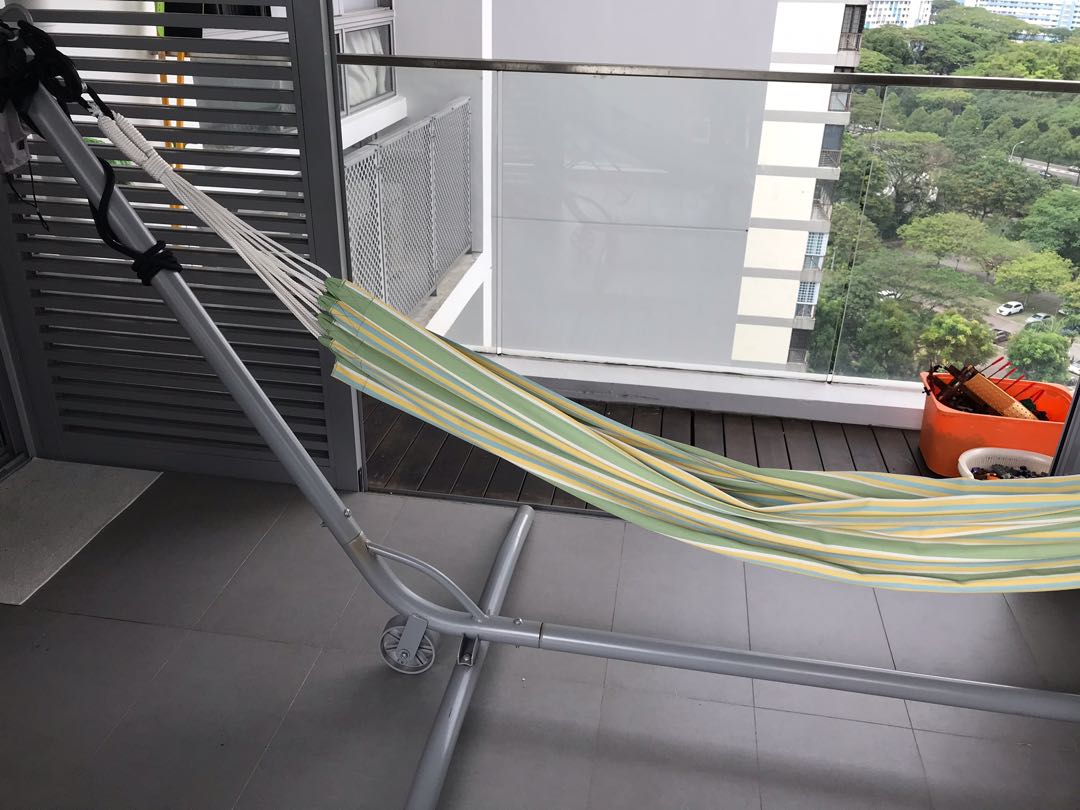 IKEA hammock with stand, Furniture & Home Living, Outdoor Furniture on