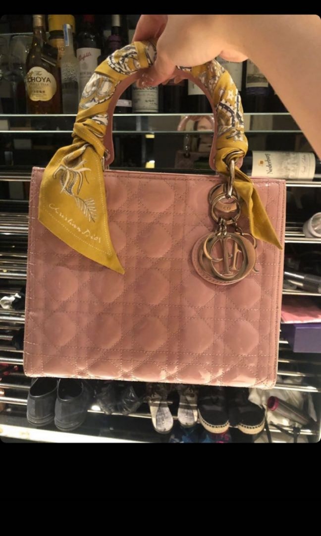 Lady dior pink patent sales